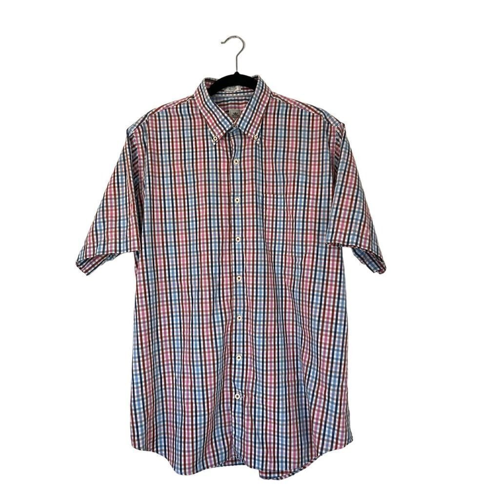 Peter Millar Seaside Finish Short Sleeve Button Down Shirt Men’s L Colorful